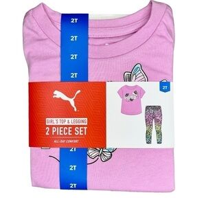 Puma Girl's 2 Piece Short Sleeve Top and Legging All Day Comfort Set​